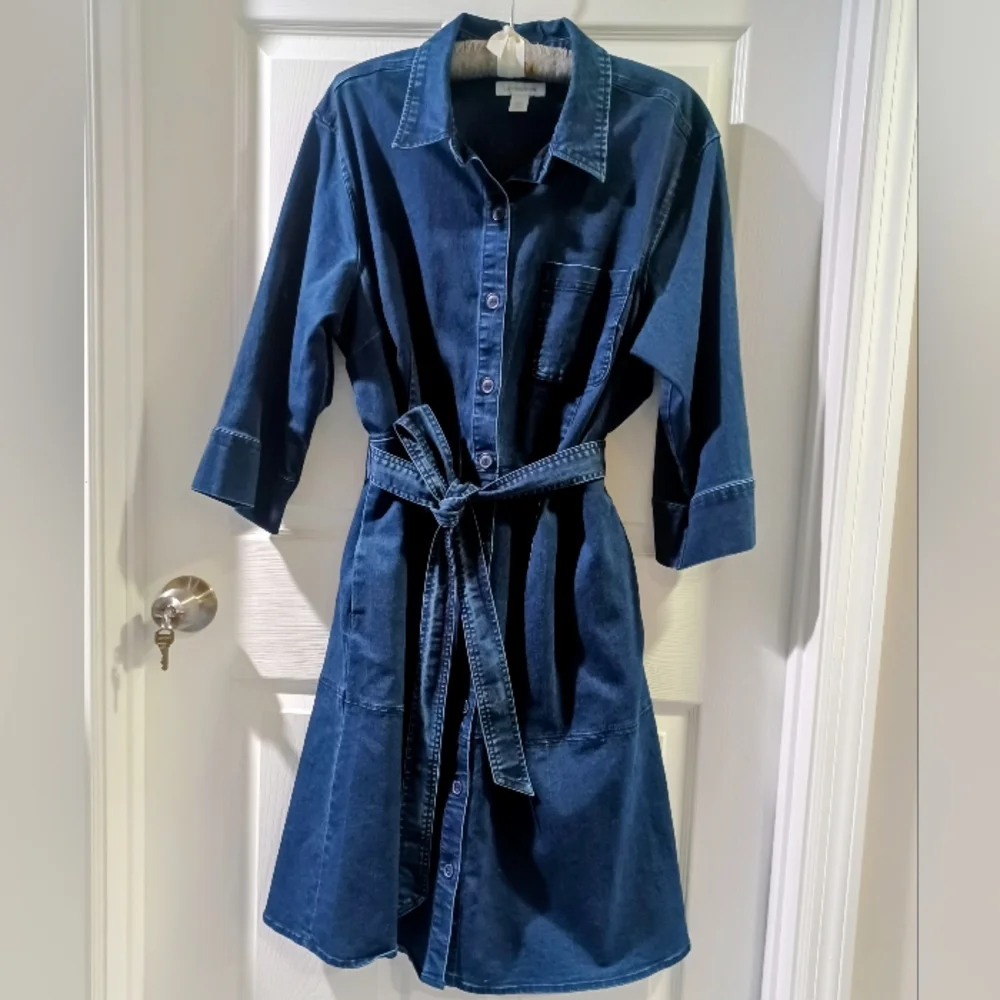 Liz Claiborne Denim Shirt Dress - Picture 1 of 6